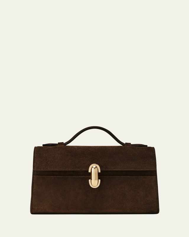 The Symmetry Pouchette Suede Top-Handle Bag